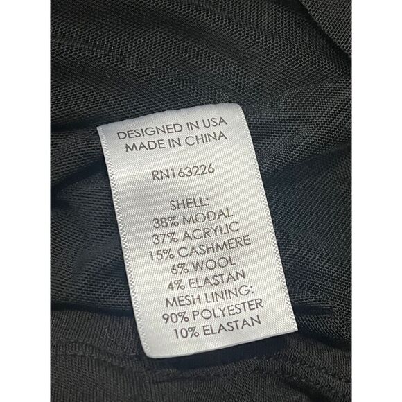 Christy Lynn Top Medium Adlen Noir  Black Ruched Cashmere Blend size M $350 New - Picture 5 of 6